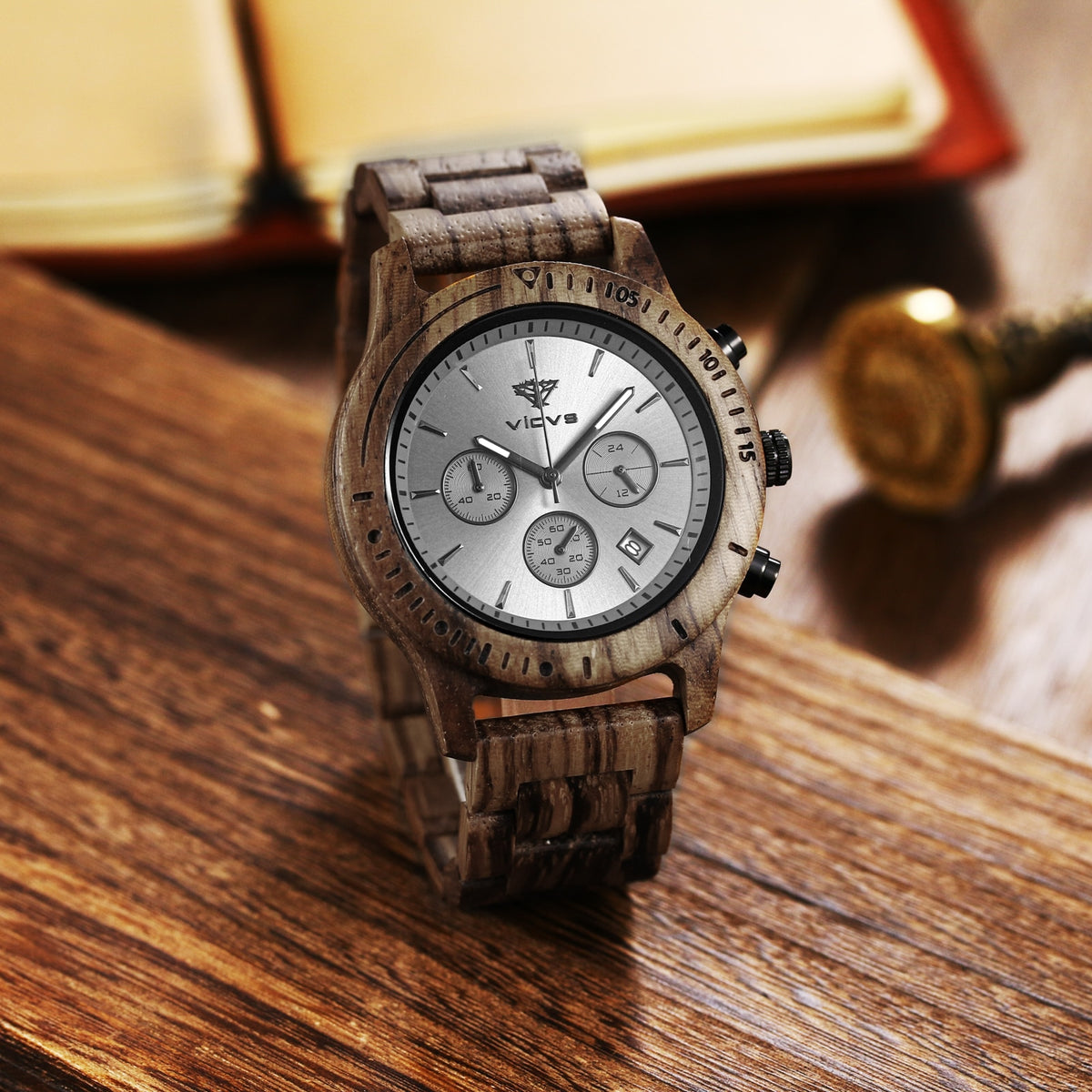 Wood Grain Fashion Quartz Leather Watch