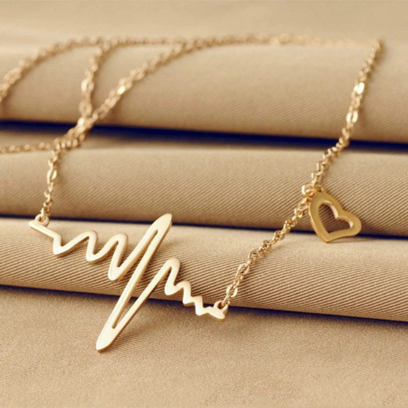 Heartbeat Wave Design Necklace - accessorous Necklaces