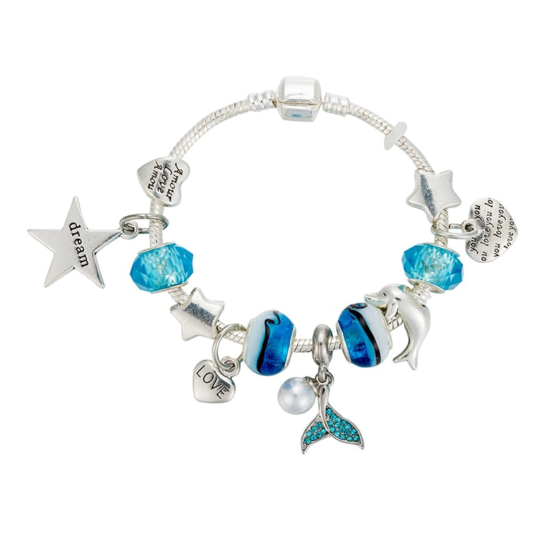 Under the Sea Crystal Charms Bracelet Set for Summer - accessorous charms bracelet