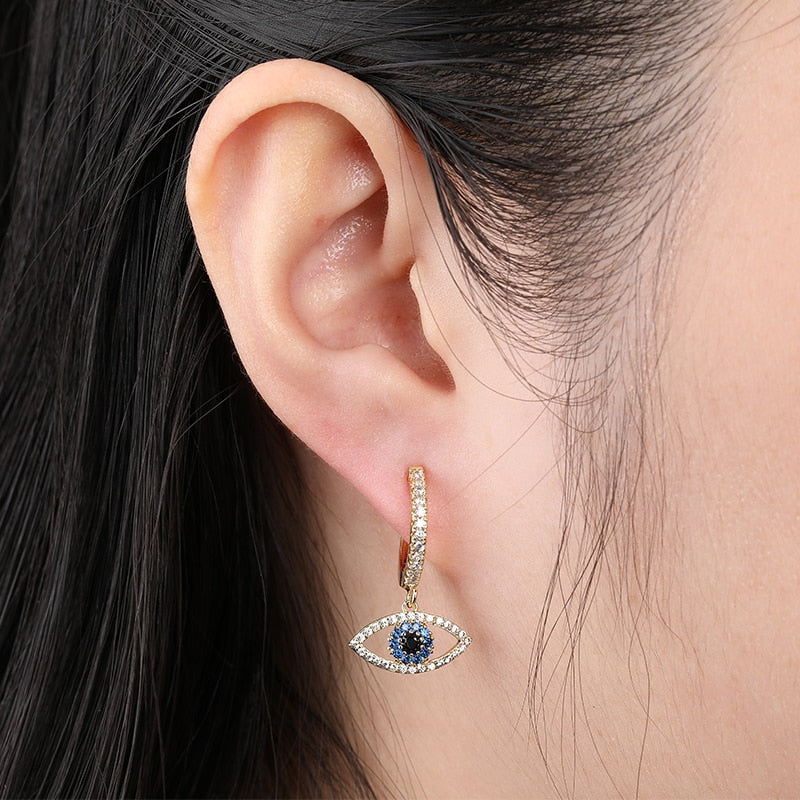 JUDITH RIPKA Lucky Evil Eye Stud Earrings with Sapphires Sterling Silver |  eBay