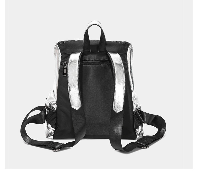 Stylish Glittering Silver Women Backpack - accessorous leather backpack
