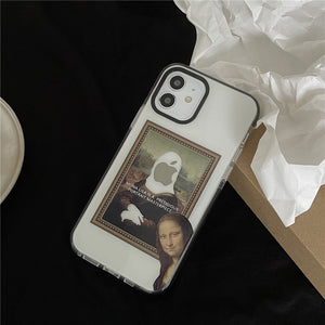Funny Mona Lisa Art Transparent iPhone Case - accessorous Mobile Phone Cases