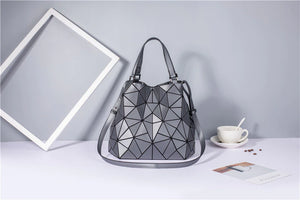 Stylish Geometric Holographic Bucket Shoulder Bag - accessorous bucket handbag