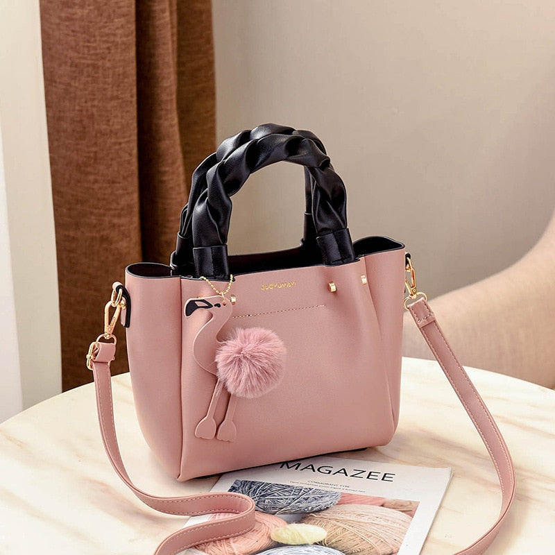 Flamingo Ornament Women Leather Handbag - accessorous Handbags