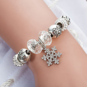 Snowflake Crystal Charms Bracelet Set - accessorous charms bracelet