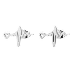 Heartbeat Wave Design Stud Earrings - accessorous stud earrings