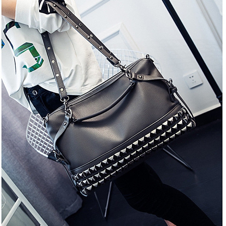 Stylish Large Capacity Leather Messenger Handbag - accessorous Handbags