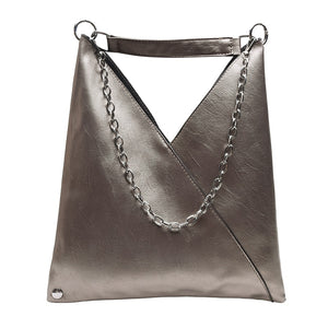 Fashionable Chain Leather Handbag - accessorous Handbags