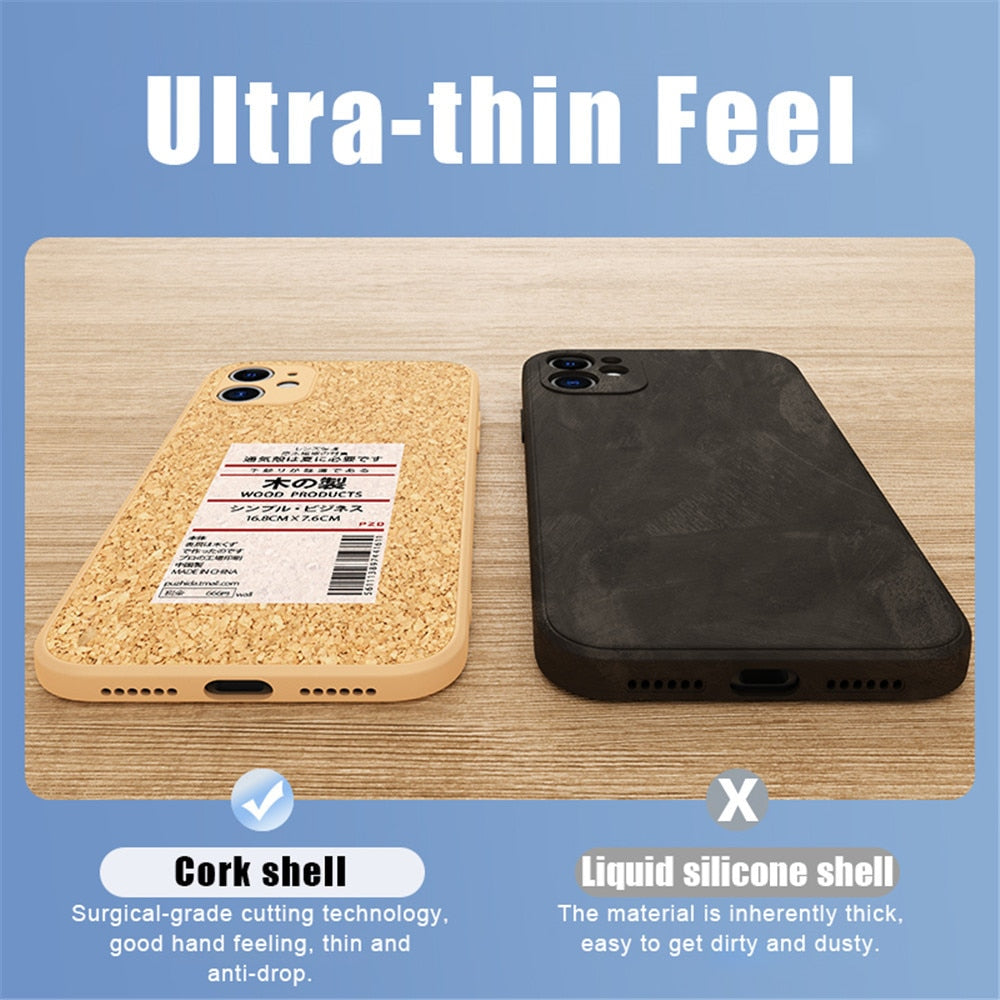 Stylish Cork Wood Breathable iPhone Case - accessorous Mobile Phone Cases