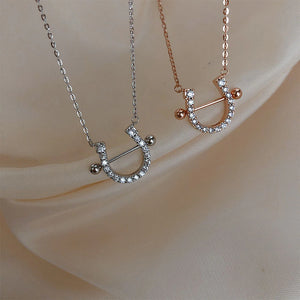 Crystal Horseshoe Pendant Necklace - accessorous pendant necklace