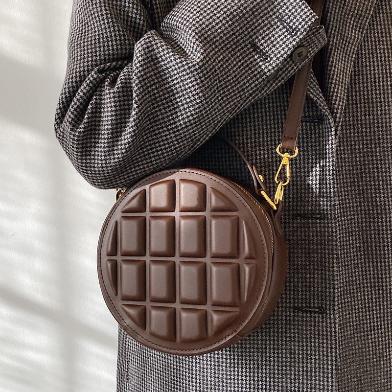 Cute Chocolate Bar Design Leather Handbag - accessorous shoulder bag