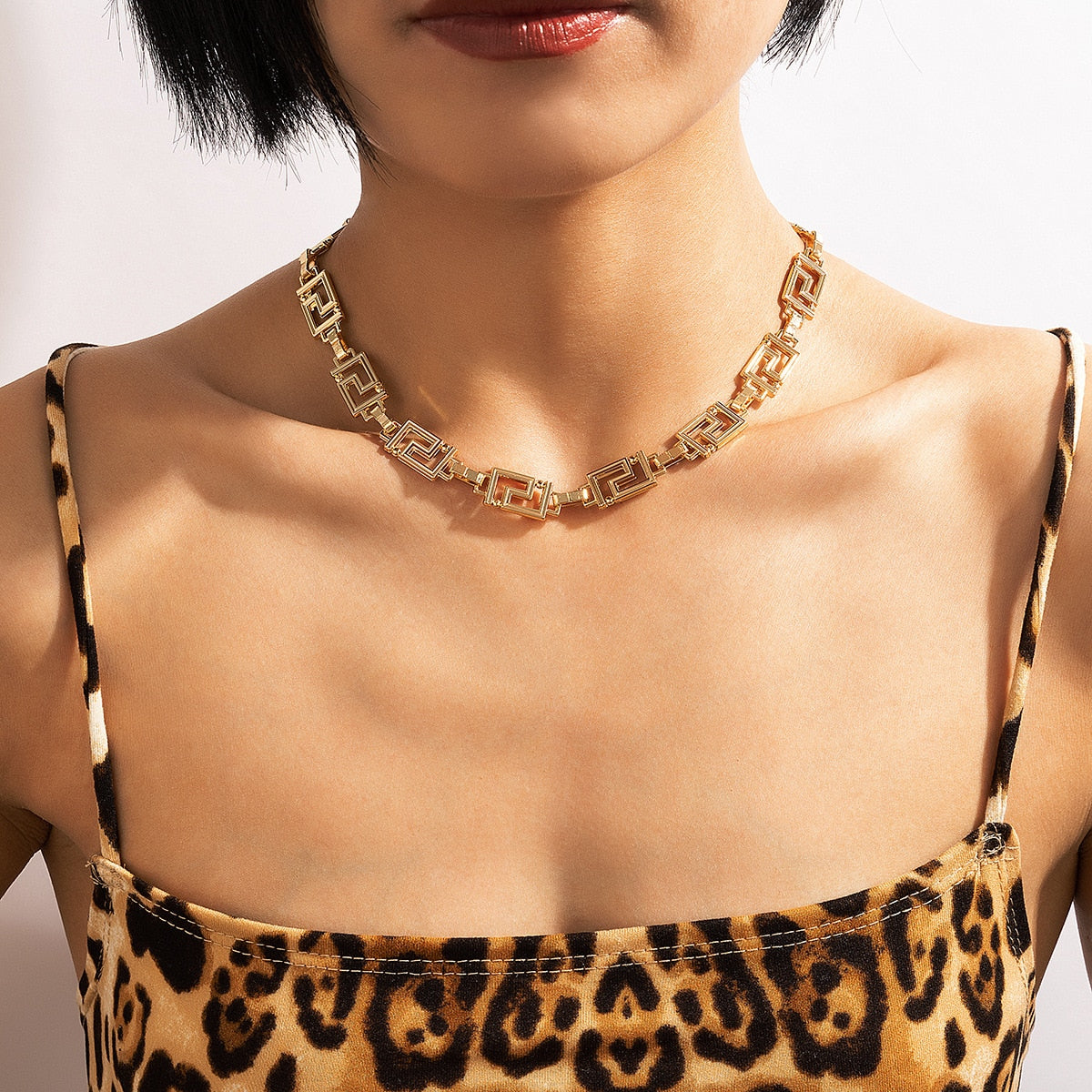 Irregular Square Design Chain Choker Necklace - accessorous Chain necklace