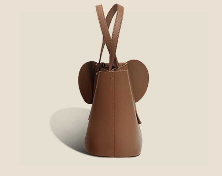 Cute Elephant Design Leather Handbag - accessorous leather handbag