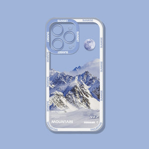 Magnificent Snow Mountain Scenery Transparent iPhone Case - accessorous Mobile Phone Cases