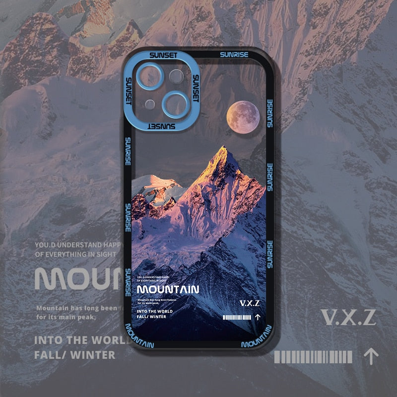 Magnificent Snow Mountain Scenery Transparent iPhone Case - accessorous Mobile Phone Cases