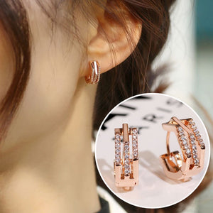 Elegant Hexagonal Crystal Hoop Earrings - accessorous hoop earrings