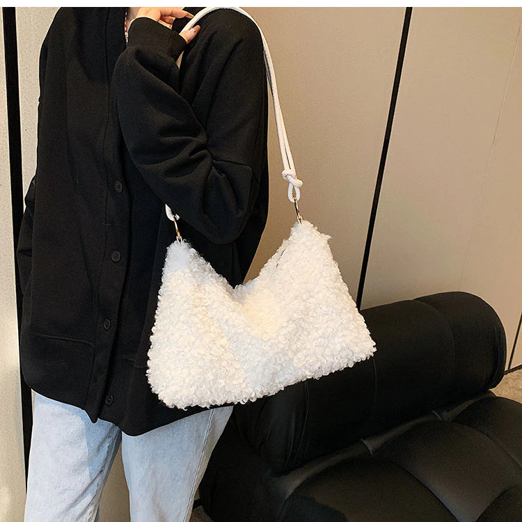 Cute Fluffy Fur Winter Shoulder Handbag - accessorous shoulder bag