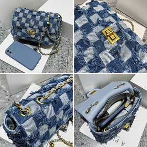 Trendy Denim Chain Shoulder Bag - accessorous Handbags