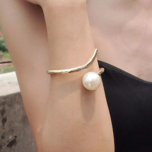 Pearl Geometry Cuff Bangle - accessorous