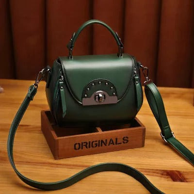 Elegant Vintage Style Leather Handbag - accessorous leather handbag