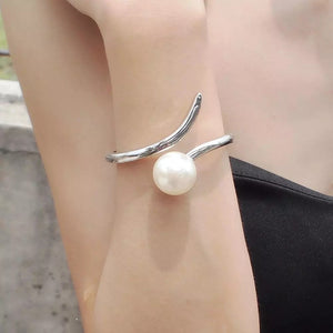 Pearl Geometry Cuff Bangle - accessorous