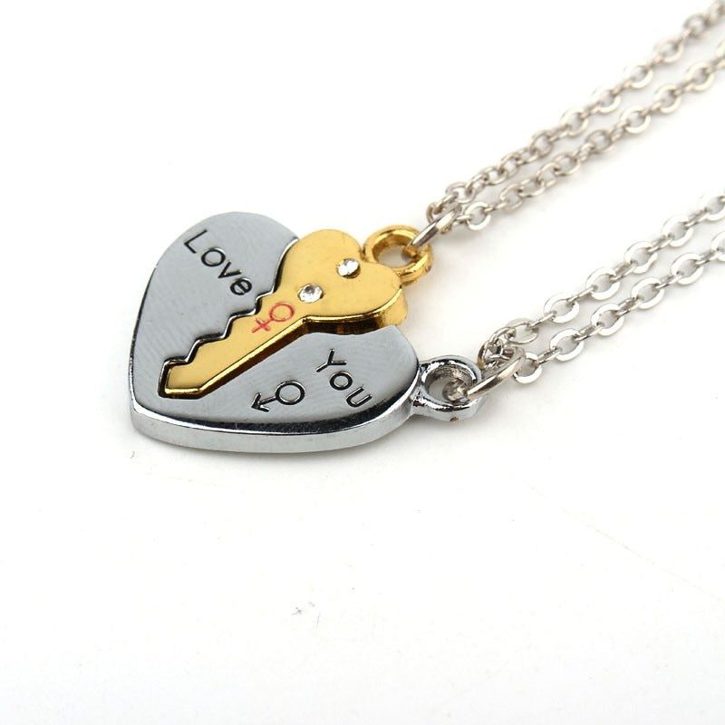Lock and Key Matching Necklaces for Couples