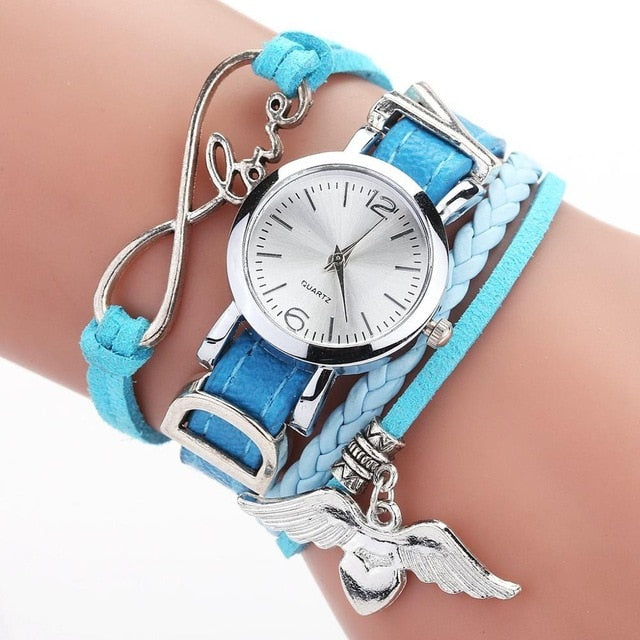 2 in 1 Infinity Love Watch and Leather Bracelet - accessorous