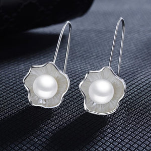 Lotus Flower Pearl Earrings - accessorous