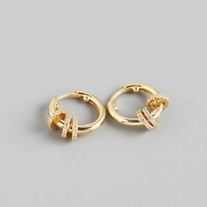 Small Circles Rhinestone Earrings - accessorous