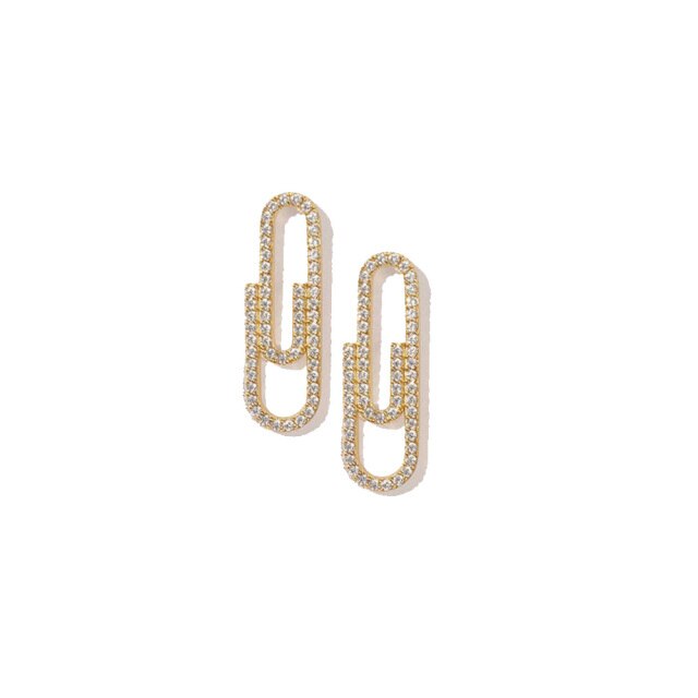 Crystal Paper Clips Earrings - accessorous