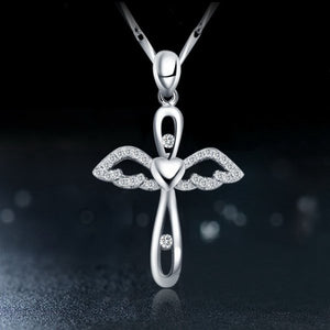 Angel Wings Cross Pendant Necklace - accessorous Necklaces