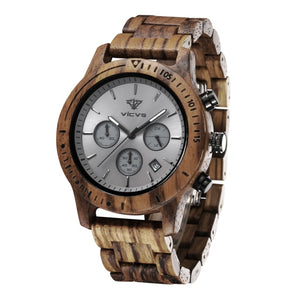 Fashionable Wood Quartz Watch - accessorous