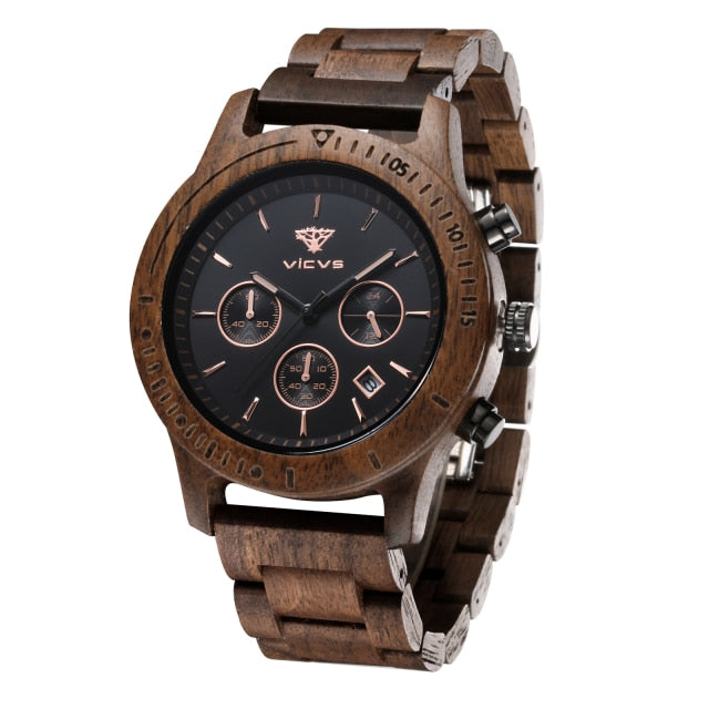 Fashionable Wood Quartz Watch - accessorous