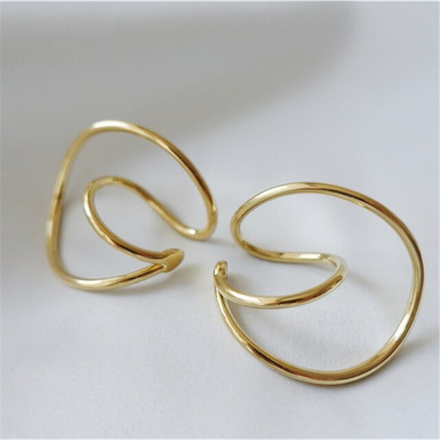 Irregular Curve Clip Earrings (without piercing) - accessorous