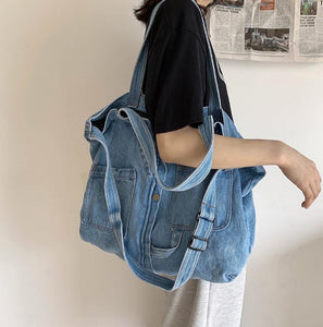 Denim Large Capacity Casual Tote Shoulder Bag - accessorous tote bag